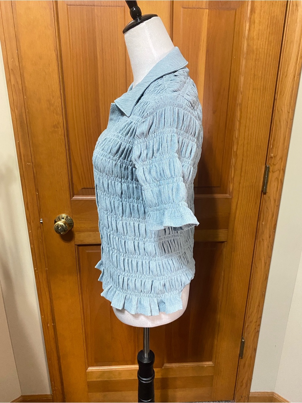 NWT Sanctuary Ruched Button-Front Top - Picture 3 of 5